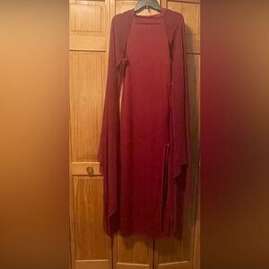 Elegant Burgundy Women's Dress